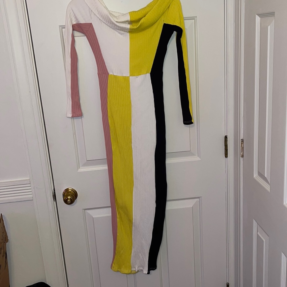 ColorBlocked Ribbed Dress